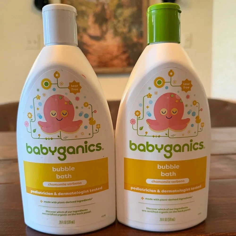 Babyganics Bubble Bath Baby 20oz Chamomile Verbena New Tear Free‎ 2 Pack